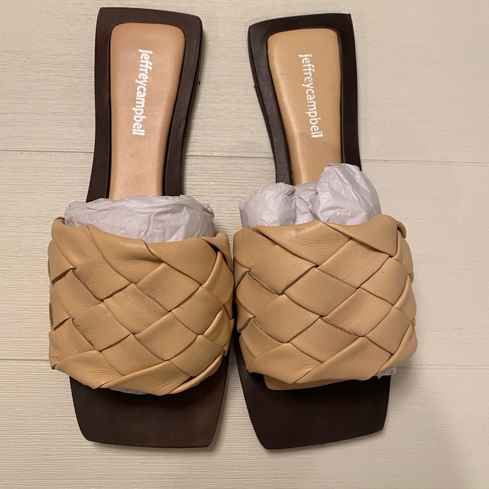 Jeffrey Campbell Natural Brown Slide Sandal